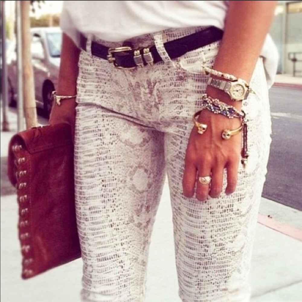 7 For All Mankind, snakeskin, skinny jean, size 29